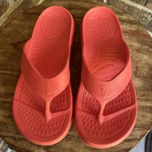 NuuSol Women's 6 Cascade Recovery Flip Flop Coral Thong Sandals Made In USA